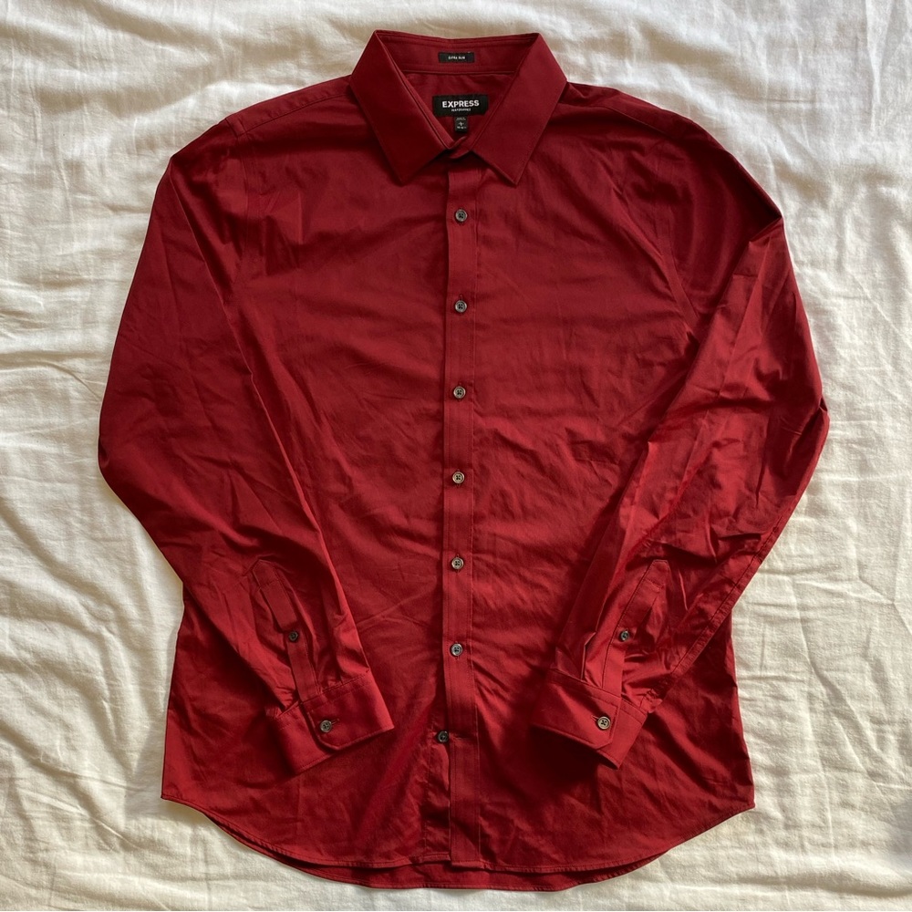 EUC Extra Slim Solid Wrinkle-Resistant Performance Dress Shirt